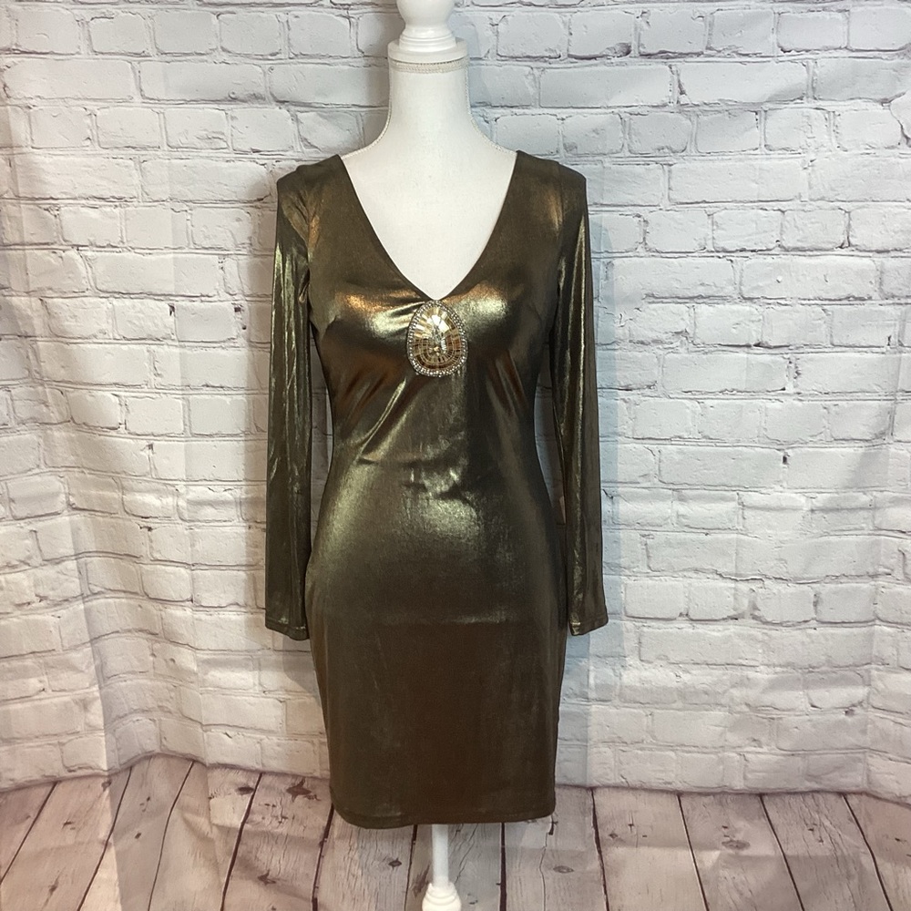 SHAIL K. DESIGNER EVENING LONG SLEEVE MINI DRESS V NECK NWT SZ 6